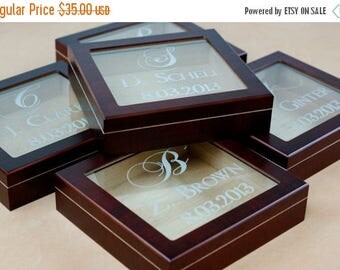 SEPTEMBER SALE - Personalized Engraved Glasstop cigar humidor