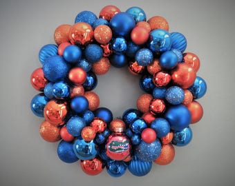 FLORIDA GATORS Ornament Wreath with GATOR head ornament