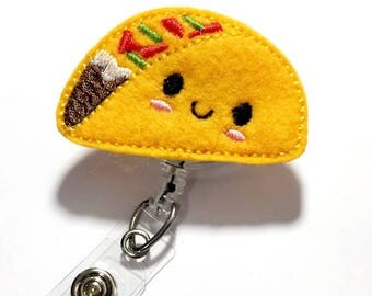 Taco badge holder Nurse badge reel cute badge reel retractable badge holder id badge holder badge reels badge clip name badge reel name