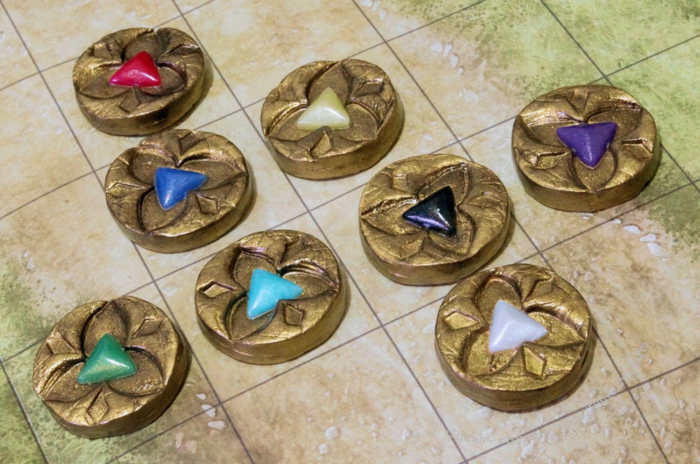 Tabletop Board Game Pieces Set of 8 Handmade Counters Tokens