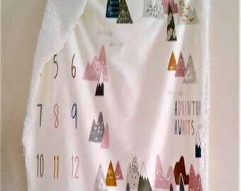 Girl's Milestone, Monthly, Baby Blanket, Pink