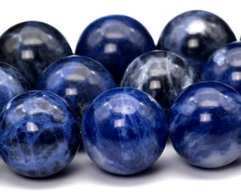 12MM Sodalite Beads Grade AAA Genuine Natural Gemstone Full Strand Round Loose Beads 15" BULK LOT 1,3,5,10 and 50 (101732-408)