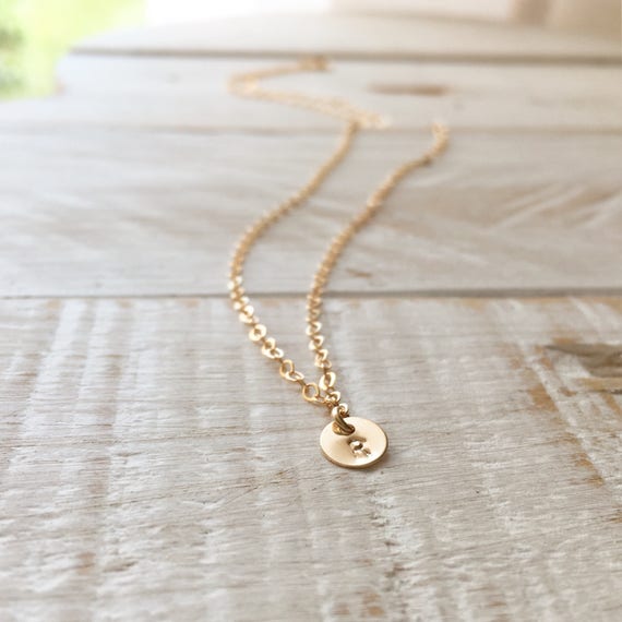 Tiny 14k Gold Filled Initial Necklace Tiny Initial Necklace