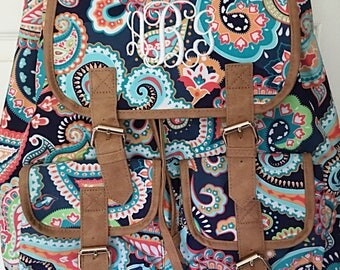 Diaper bag, Backpack diaper bag, monogrammed backpack, monogrammed bag, personalized diaper bag, seersucker backpack,