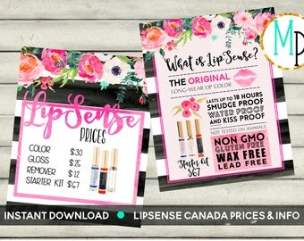 INSTANT DOWNLOAD LipSense Printables Gold foil black stripes