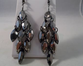 Black and Silver Layered Earrings