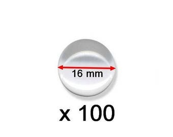 100 Cabochons verre rond 16mm bombés lot grossiste