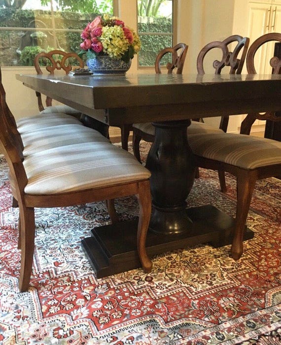 Double Pedestal Dining Table