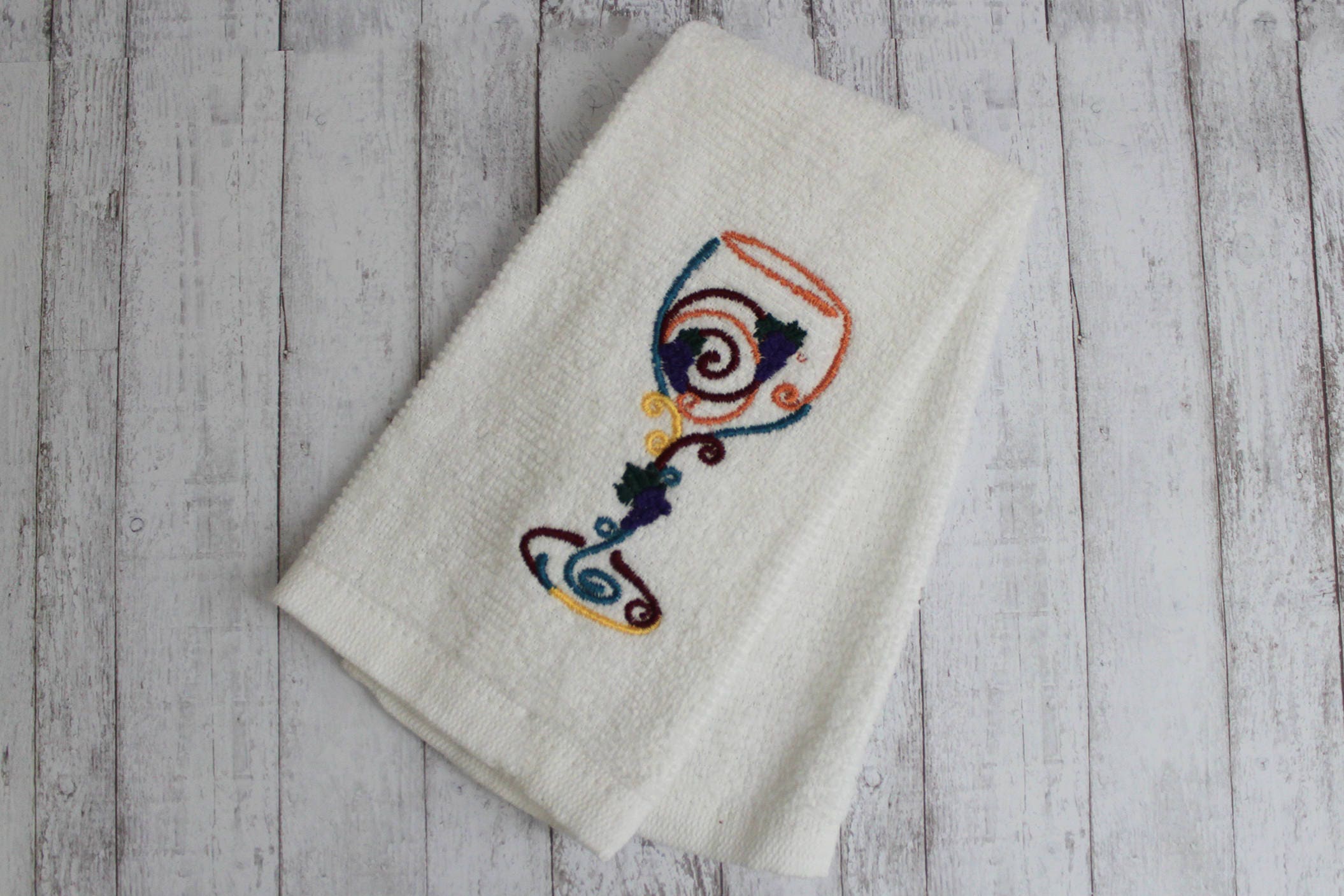 Curly Swirly Wine Glass Kitchen Towels