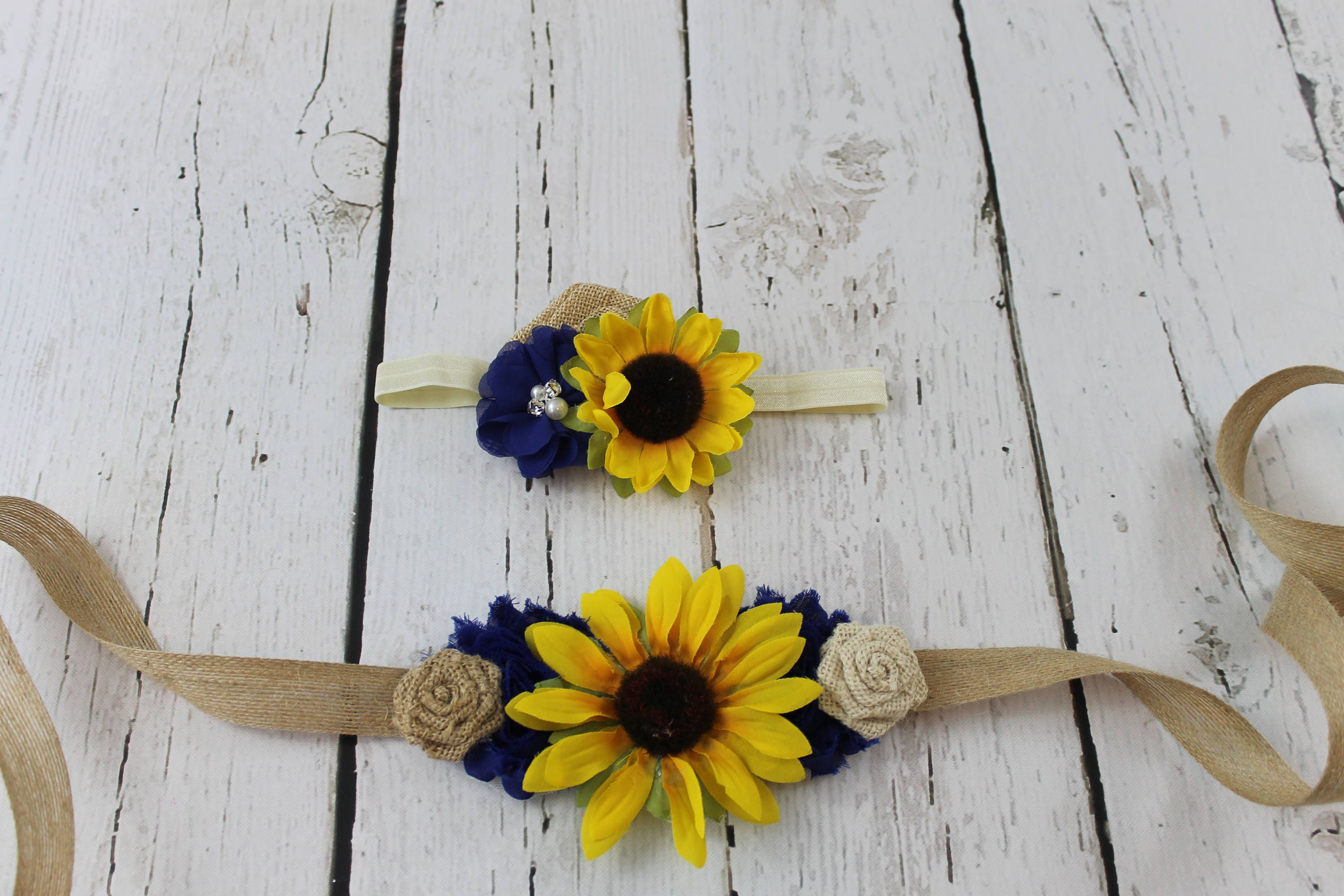 Ivory Flower Girl Dress Sunflower Flower Girl Sash Sunflower