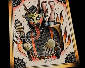 Krampus Tattoo Flash