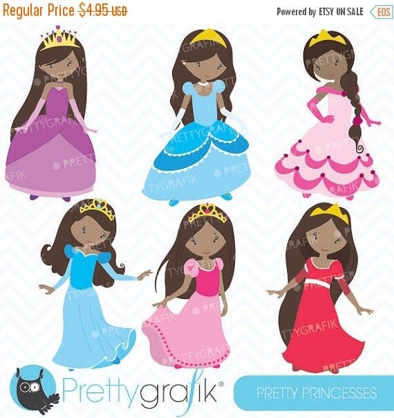 80% OFF SALE princess clipart commercial use, vector graphics, digital clip art, digital images - CL457 Il_570xn