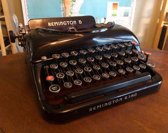 Vintage 1930s Remington Model 5 Streamline Typewriter - Fabulous Working Condition