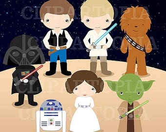 50% OFF SALE Space Wars Digital Clipart / Star wars Digital Clip art For Personal and Commercial Use / Instant Download