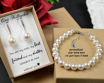 Rose Gold Bridal Earrings, Classic Pearl Wedding Earrings, Pearl Drop Bridesmaid earrings, Swarovski Pearl drop Earrings Bridesmaid Gift