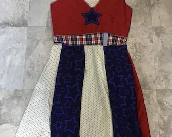 Patriotic upcycled dress size 0-2