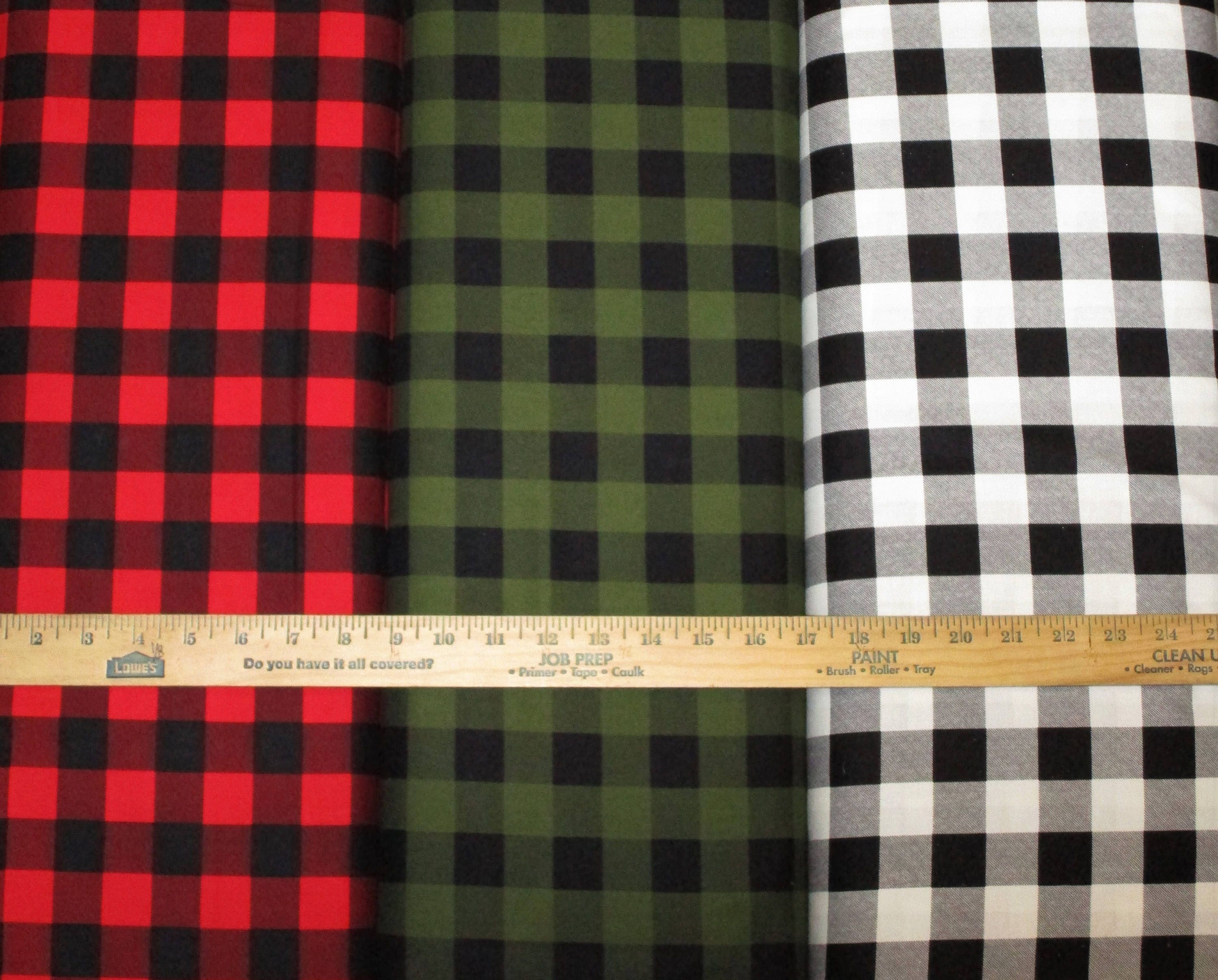 Buffalo Plaid 100 Cotton Fabric Red White or Green Choose