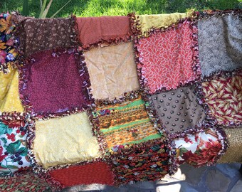 Rag quilt kit - autumn rag quilt kit - fall rag quilt kit - rag quilt DIY
