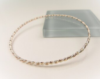 Twist Bangle, 6 Options, Braided Bangle, Stacking Bangle, Rose Gold Twisted Bangle, Gold Stack Bangle; Gold, Rose Gold, & Silver Options