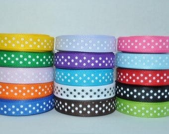 25y - 3/8" grosgrain ribbon swiss dot or polka dot ribbon