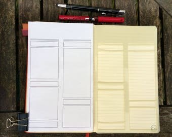 Bullet Journal Stencil. Planner Stencil, Bujo Stencil. Boxes Page Layout