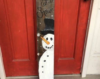 Snowman porch sign | Etsy