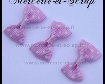 LOT 5 purple violet white polka dots bow Appliques grosgrain 30 Butterfly