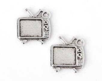 X 3 Silver TV screen Tibetan 13X15mm