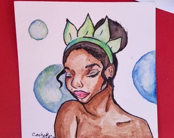 Princess Tiana - Watercolor Portrait