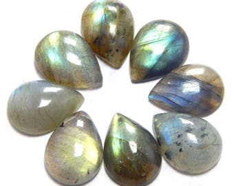 Bumper offer 73.10 ct approx Beautiful Lot of Stunning 8 Pieces Natural Labradorite Cabochon 13x18 mm pear shape calibrated Loose Gemstone