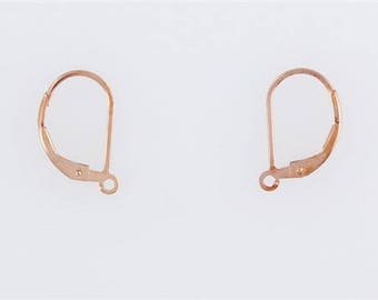 14K Rose Gold Filled 11x16mm Leverback Ear Wires, Choice of Quantity