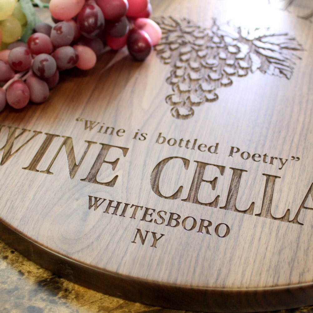 Personalized 15 Hardwood Wine Cellar Sign Custom Wood Walnut Personalized 15 Hardwood Wine Cellar Sign Custom Wood Walnut Cherry Maple Sapele Housewarming Wedding