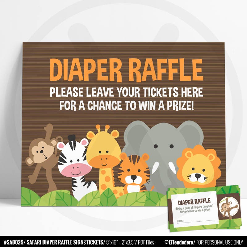 Safari Diaper Raffle Printable Free