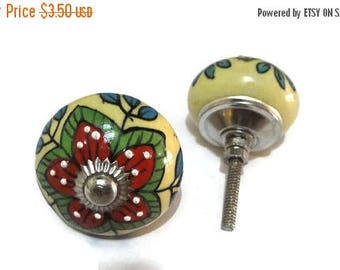 Unique cabinet Knobs Flower printed Decorative Knobs-Dia 40mm-Price for 01 knob-ID237