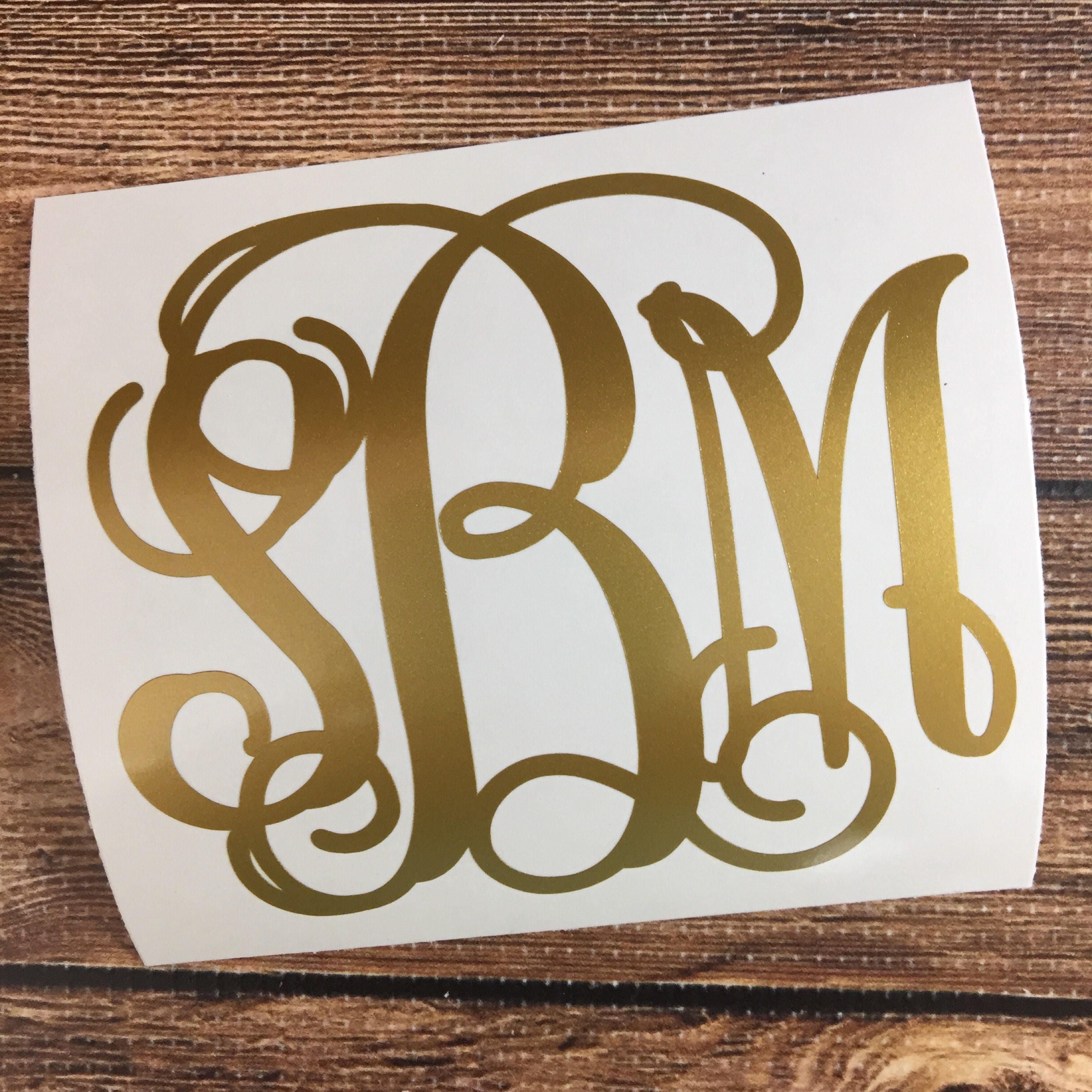 Monogram decal monogrammed sticker yeti camelbak