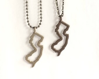 New Jersey necklace, NJ outline pendant, Jersey jewelry, Jersey girl necklace, New Jersey accessory, geography jewelry