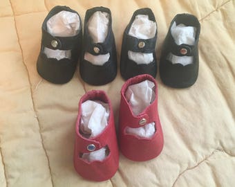 Beautifully Made Vintage Style Doll Shoes, 2 1/4" x 1 1/4"
