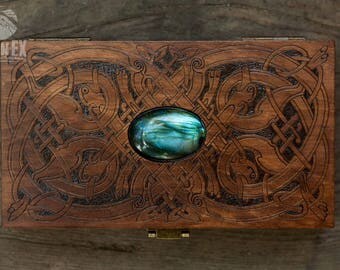 money box, card box, engraved wooden box, custom box, keepsake box, vintage box, casket, celtic, celtic knot, celtic ornament, ornament box