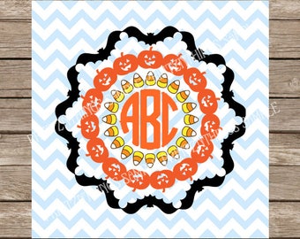 Halloween svg, Pumpkin svg, Monogram svg, Circle Monogram, Fall svg, Monogram svg, svg files, svg, dxf, Mandala svg, svg files for cricut