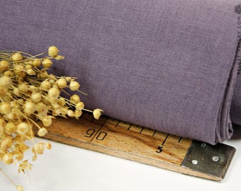 Softened lavender linen fabric - Violet purple linen- Stonewashed levander linen for clothing, bedding