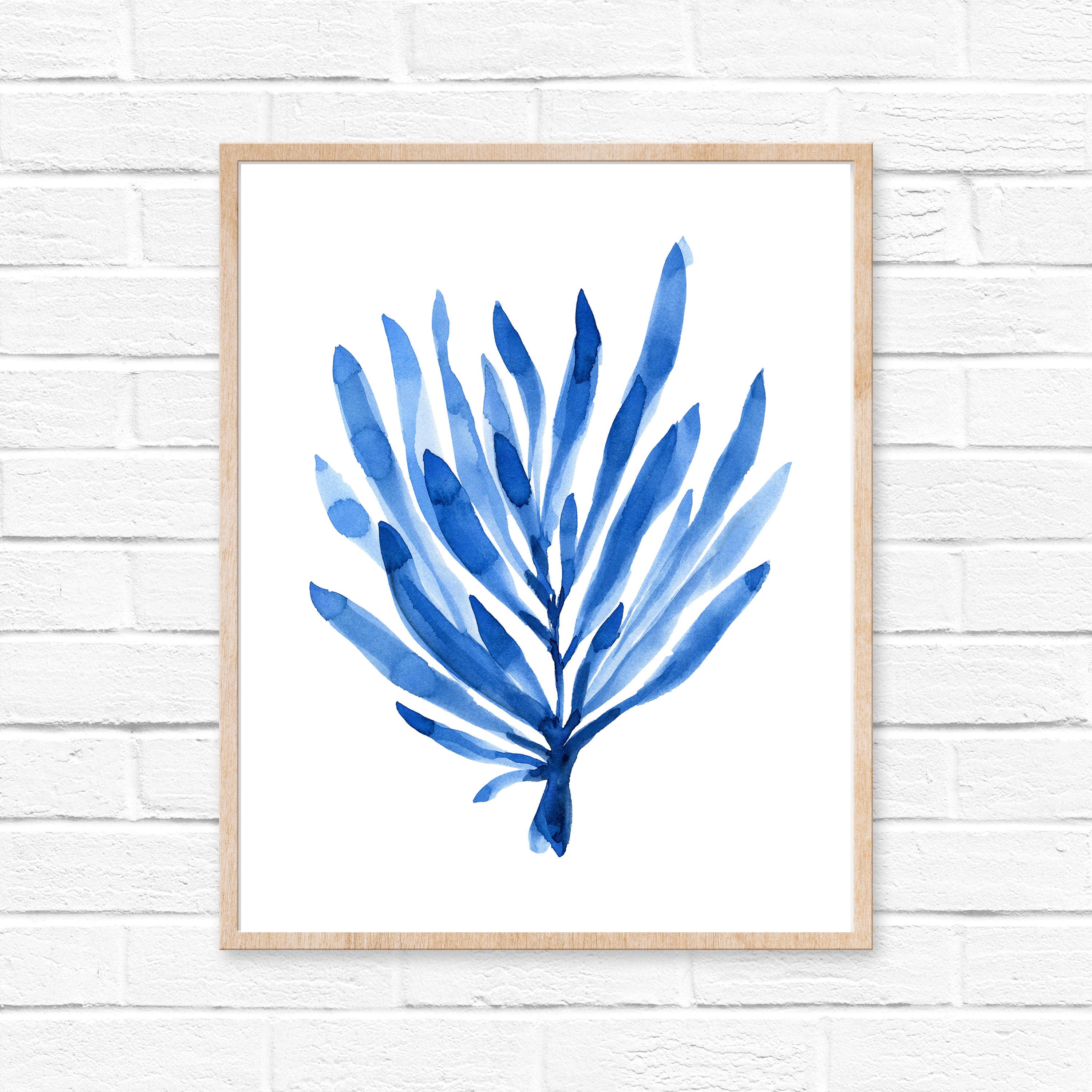 Beach Art Print Seaweed Print Watercolor Print Sea Plant