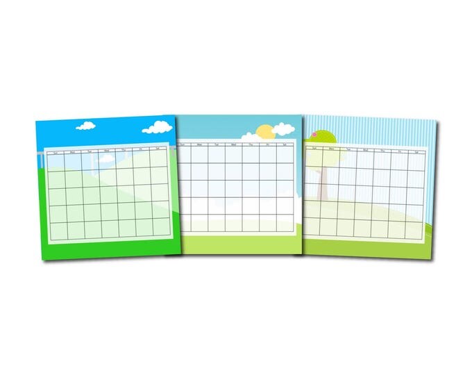 Colorful 12" x 12" laminated Perpetual Calendar - Classroom Calendar - 2018 Calendar - Cubicle Decor - Fridge Calendar - Family Organization