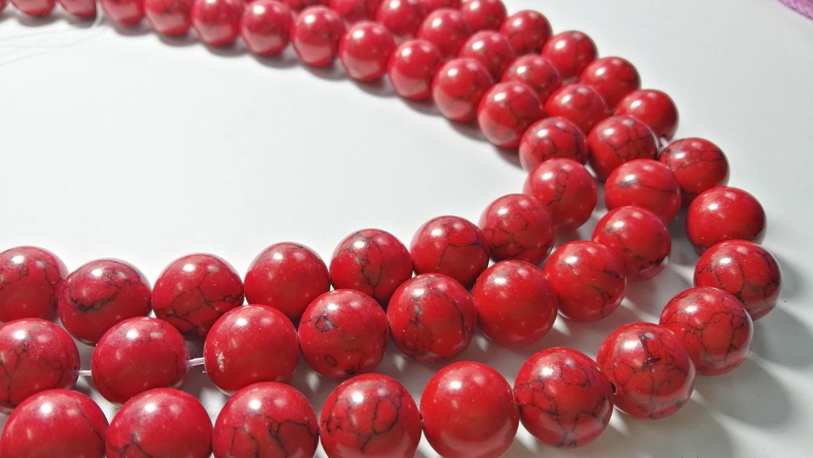 6mm 8 mm 10mm Red Howlite Beads Round Beads Gemstone Beads