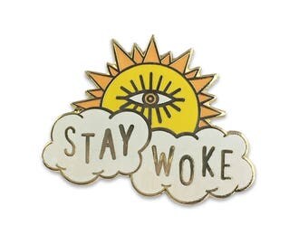 Stay Woke Enamel Pin - Hard Enamel - Flair – Lapel Pin - Wildflower + Co.