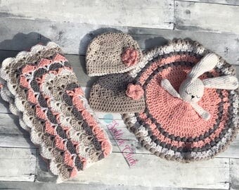 Custom Crochet Baby Blanket Bundle