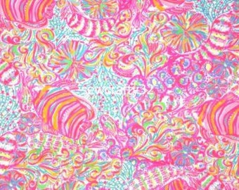 Multi Swish Fish dobby fabric 9 X 18 or 18 X 18 ~ Authentic Lilly Pulitzer fabrics~