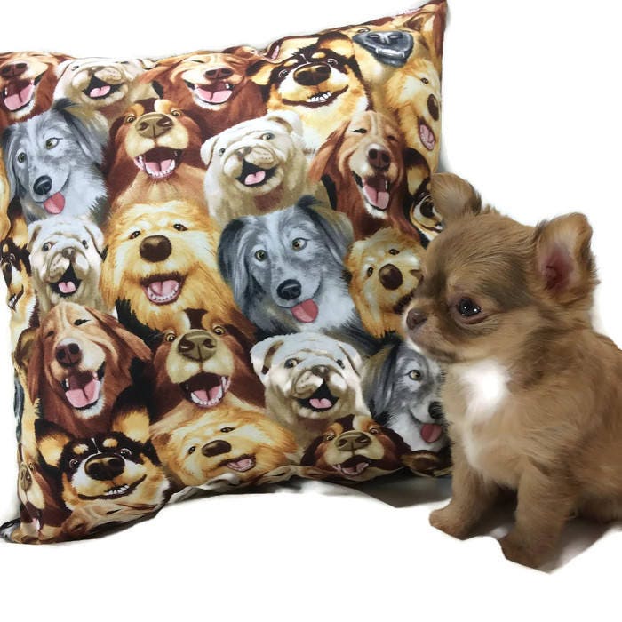 christmas pillows with dogs on them