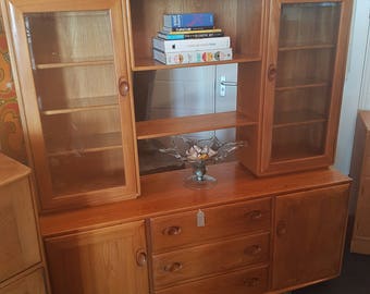 Ercol Sideboard with Display Cabinets & Storage. Contemporary/Gold Label.