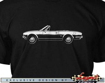 Peugeot 504 Convertible Cabriolet T-Shirt for Men - Lights of Art - Multiple colors available, Size: S - 3XL, Great French Classic Car Gift