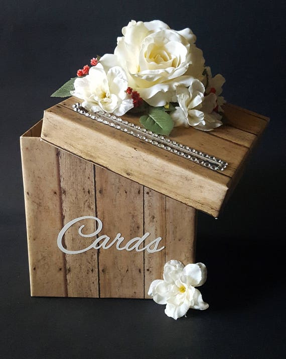 Rustic Card Box Wedding Box Baby Shower Box Card Holder